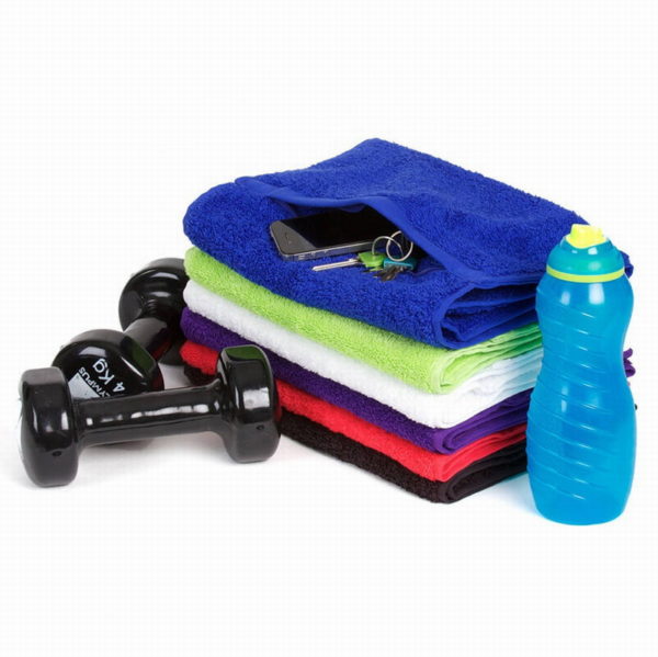 Plain weaving 16s twist plant dyed cotton workout towels - Image 3