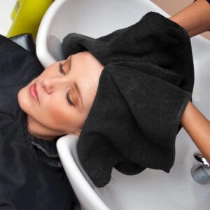 Professional anti bleach black cotton spa towel wrap wholesale