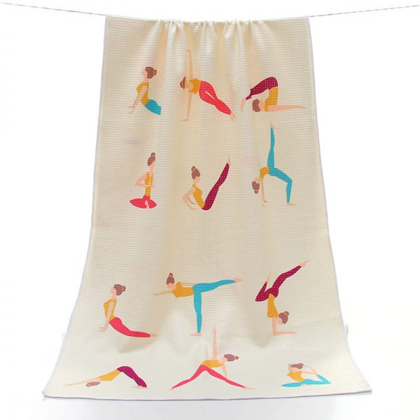 24×68 inch waffle microfiber anti slip lint free quick dry yoga towel wholesale - Image 3