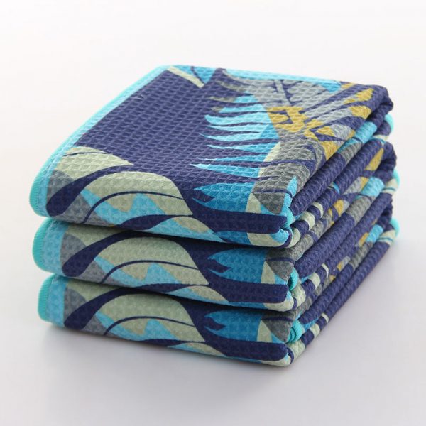 Customize waffle printed yoga towel with loop for hang out