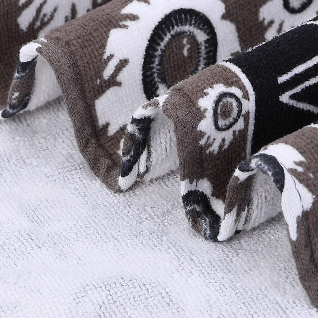 Super comfortable printed velour cotton gym towel